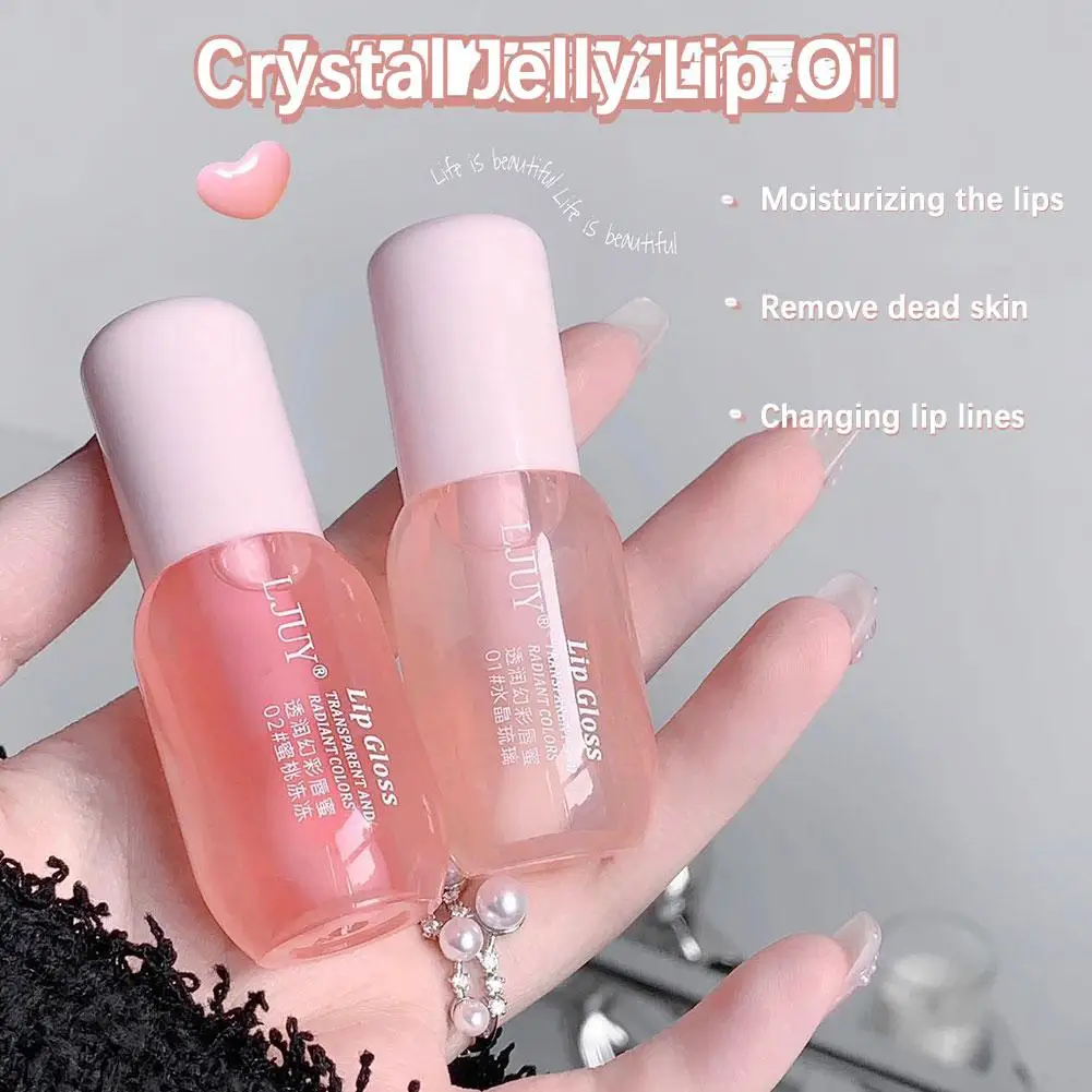 Fruit Crystal Jelly Lip Oil Hydrating Moisturizing Fine Anti-drying Lines Lips Serum Plumper Rejuvenation Lip Care Smooth L A7U3