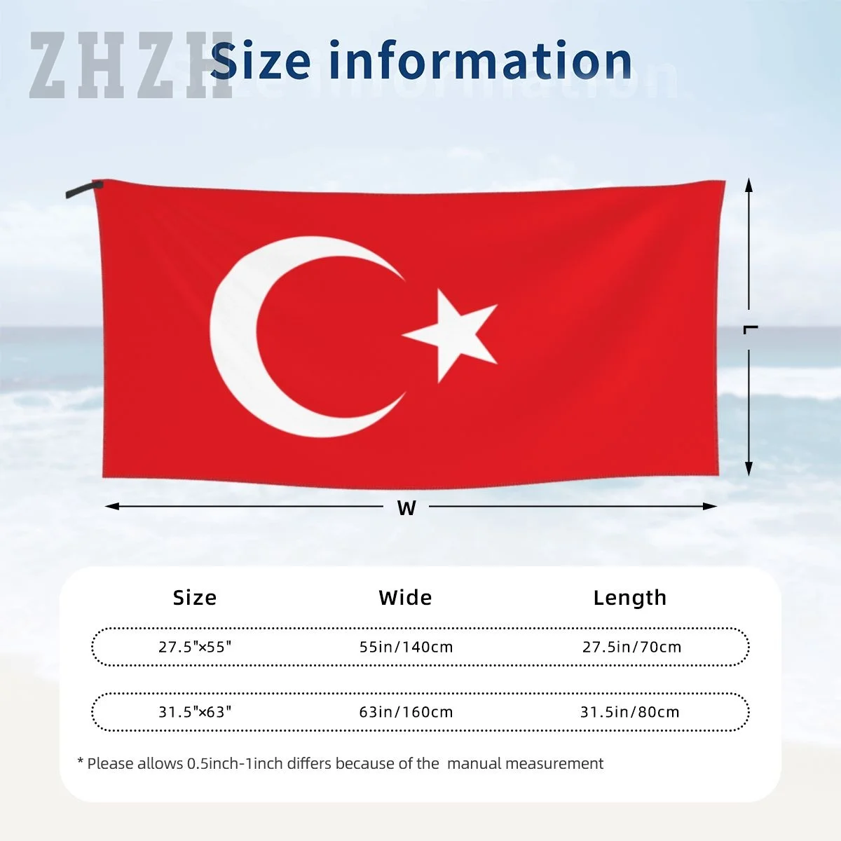 More Design Turkey Turkiye Flag Emblem Bath Towel Quick dry Microfiber Absorbing Soft Water Breathable Beach Swimming Bathroom 6