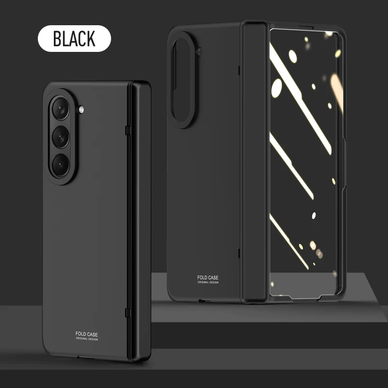 

case for samsung galaxy z fold5 bumper cover on fold 5 5g phone coque 360 matte funda hinge shell samsun samsumg sansung galxy