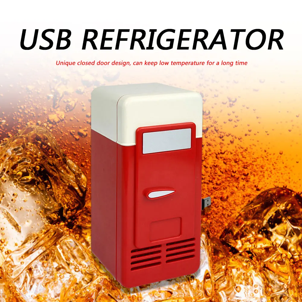 휴대용 데스크탑 USB 전기 냉장고, 다기능 클래식 실용적인 미니 자동차 음료 냉각 냉장고, 5V