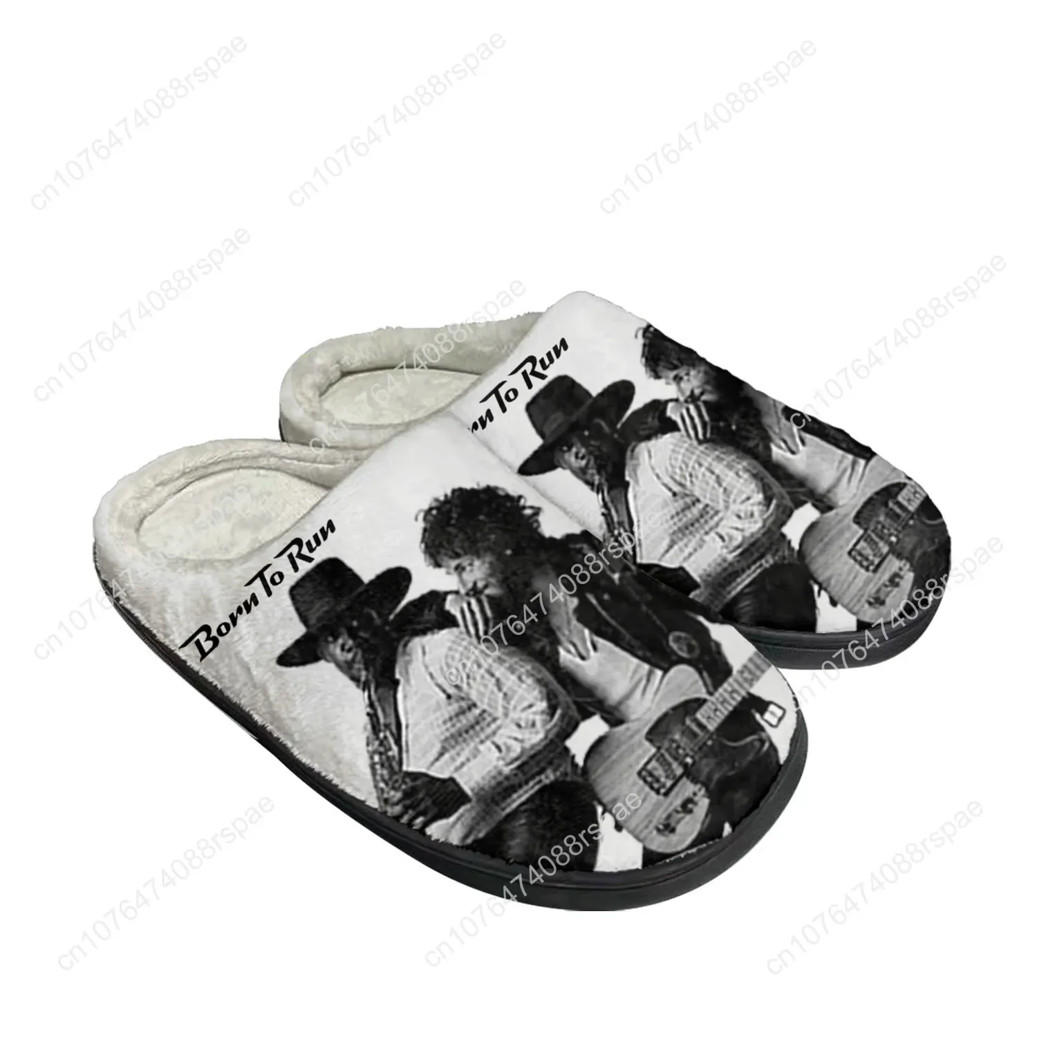 Born To Run Home Cotton Custom Slippers Mens Womens Sandals Bruce Springsteen Plush Bedroom Keep Warm Shoes Thermal Slipper