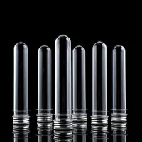1X lab 30/40/60/80/100ml PET test tube bottle transparent cylindrical plastic refillable bottle for Mask candy data line jars 2