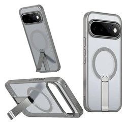 Magnetic Matte Kickstand Protective Case with Wireless Charging Compatibility for Google Pixel 11 (Grey)