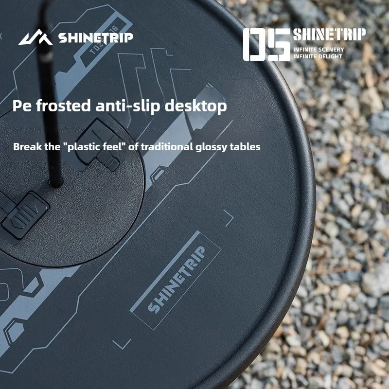 Tavolo da campeggio portatile ShineTrip, tavolo pieghevole da picnic e barbecue, tavolo rotondo piccolo multifunzionale regolabile in altezza - immagine 4