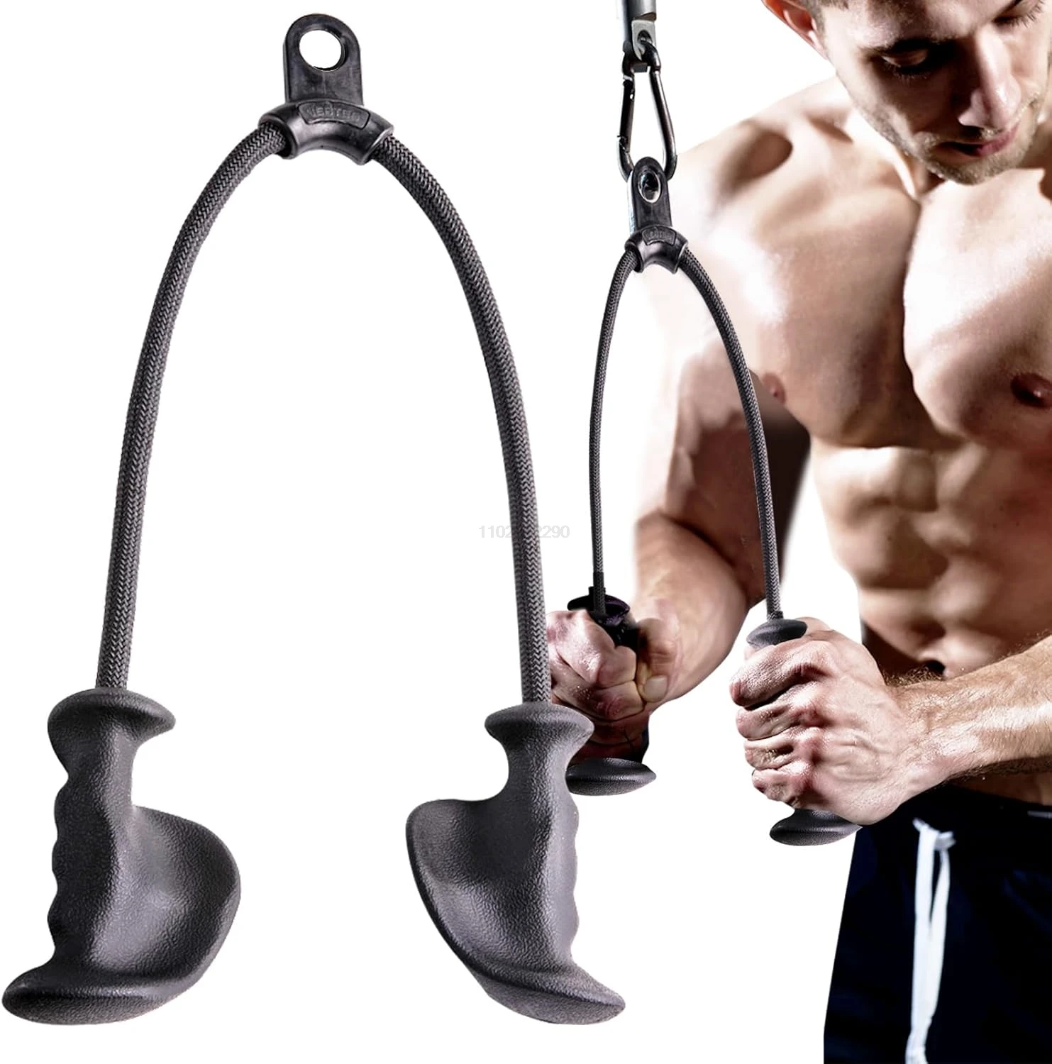 Gym Accessories Fitness Cable Pulley Fitness Workout Handle Gym Workout Rope Fitness Pulley Cable Weightlifting Grip Fitness Pulley Fitness Biceps Triceps Rope Pull Down Grip Handles Muscle Gym Rope Pulley Cable Machine Attachment Back Pulls Pulley Accessories