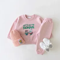Disney Miceky Mouse Pattern Sport Clothes Set Baby Toddler Girl Boy Cotton Sweatshirt +pant Two Piece Kid Children Clothing Suit 5
