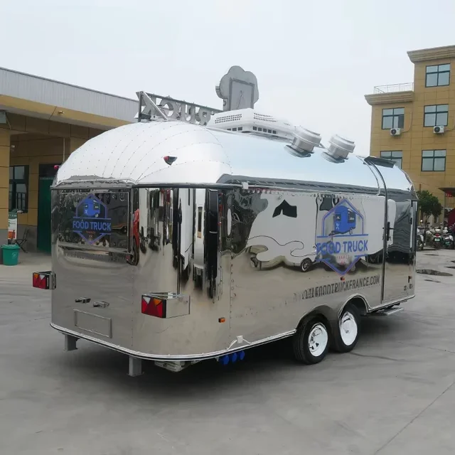 Airstream Mobile Hamburger สุนัขร้อนพิซซ่ารถพ่วงอาหารจานด่วนสแตนเลสรถบรรทุกอาหารมือถือพร้อมครัวเต็มรูปแบบสําหรับขาย 2 Airstream Mobile Hamburger สุนัขร้อนพิซซ่ารถพ่วงอาหารจานด่วนสแตนเลสรถบรรทุกอาหารมือถือพร้อมครัวเต็มรูปแบบสําหรับขาย 2
