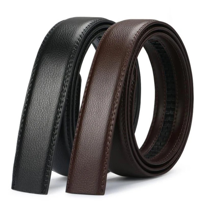 Cinturones de hebilla automática para hombres, sin hebilla, 3,5 cm, cuerpo sin hebilla, alta calidad, correa de cuero PU para hombres, cinturón ancho para Jeans
