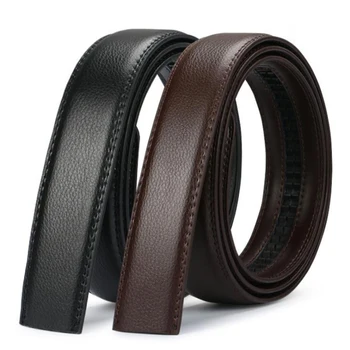 Men's Automatic Buckle Belts No Buckle 3.5cm Belt Body without Buckle High Quality Male PU Leather Strap Jeans Belt Wide