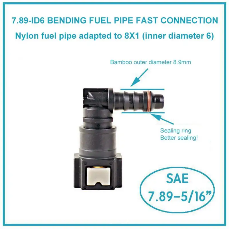 Car Fuel Line Coupler Hose Quick Connect ID8 7.89 9.89 11.8 Rubber Nylon Oil Line Pipe Adapter Disconnect Release Hose Connector