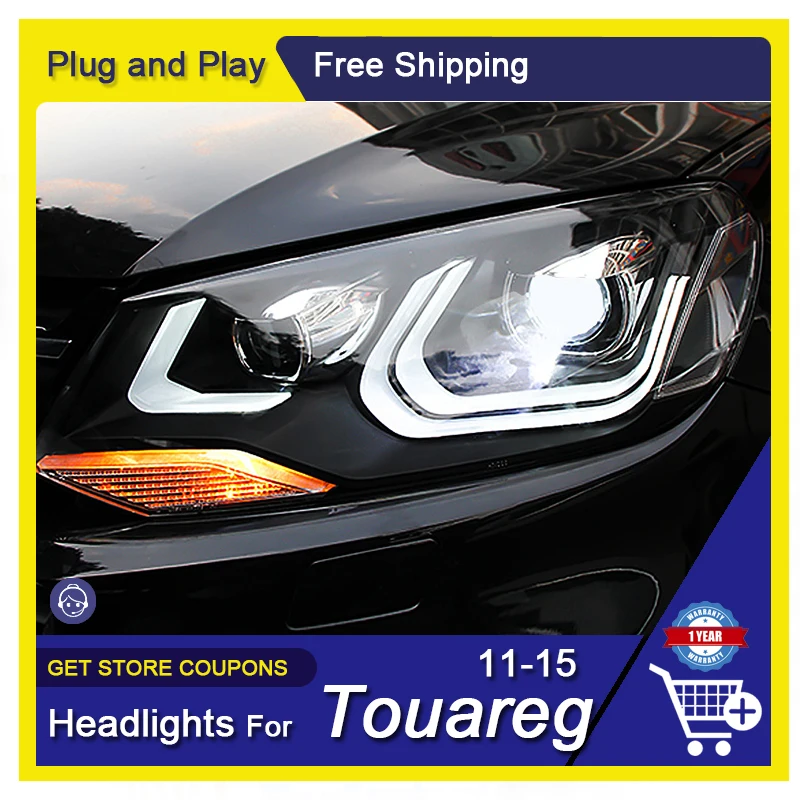 

Car Front Lamps for Volkswagen VW Touareg 2011-2015 LED DRL Turn Signal Light Bi-xenon Lens Headlights Assembly Auto Accessories
