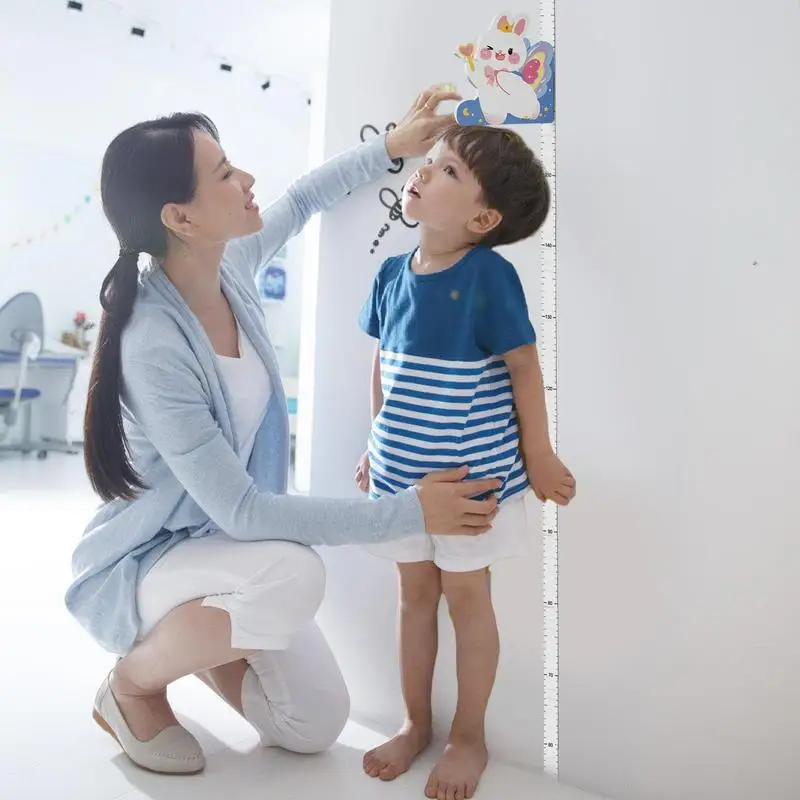 Height Measurement Ruler for Kids Height Growth Chart with Magnetic Bunny Decoration 65-183cm Removable Gauge for Boys Girls