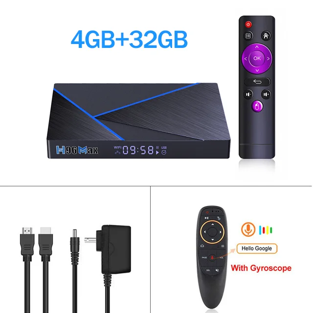 iATV Box Q5 HDR Smart TV Box Android TV 10.0 Allwinner H316 4K ATV HDR  Portable TV Prefix 2.4G/5G WIFI BT5.0 2G 8G 100M BT Voice Remote Control