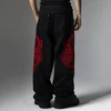 Dragon Embroidery Baggy Jeans Men Streetwear Hip Hop Black Loose Denim Pants 3