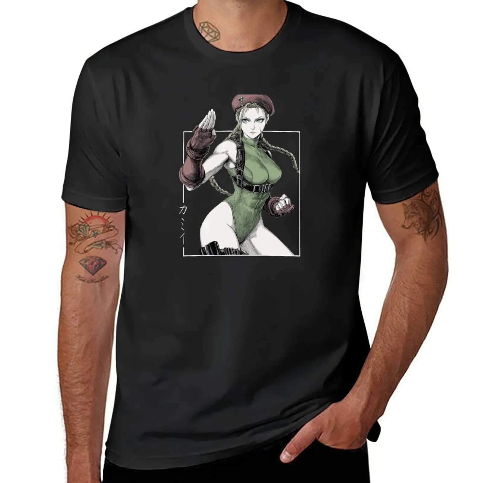 New Cammy Street Fighter T-Shirt Maglietta Nera Abbigliamento Hippie Camicie Da Allenamento Da Uomo