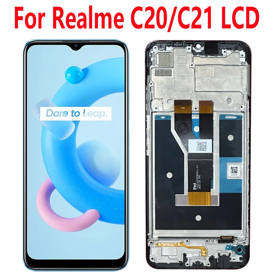 

Original For OPPO Realme C20 LCD Display With Frame, RMX3063, RMX3061 Touch Digitizer For Realme C21 RMX3201 Screen Replacement