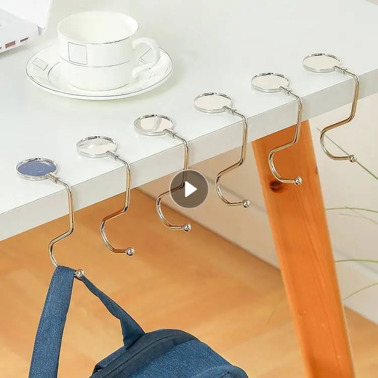 1* Portable Folding Bag Hooks Hanger Purse Handbag Holders Table Side Hooks  New