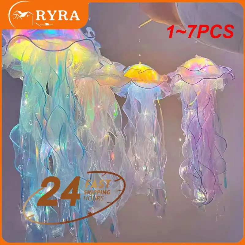 

1~7PCS Jellyfish Lamp Portable Party Flower Lamp Bedroom Decoration Night Lamp Home Decor Birthday Party Decor Night Light