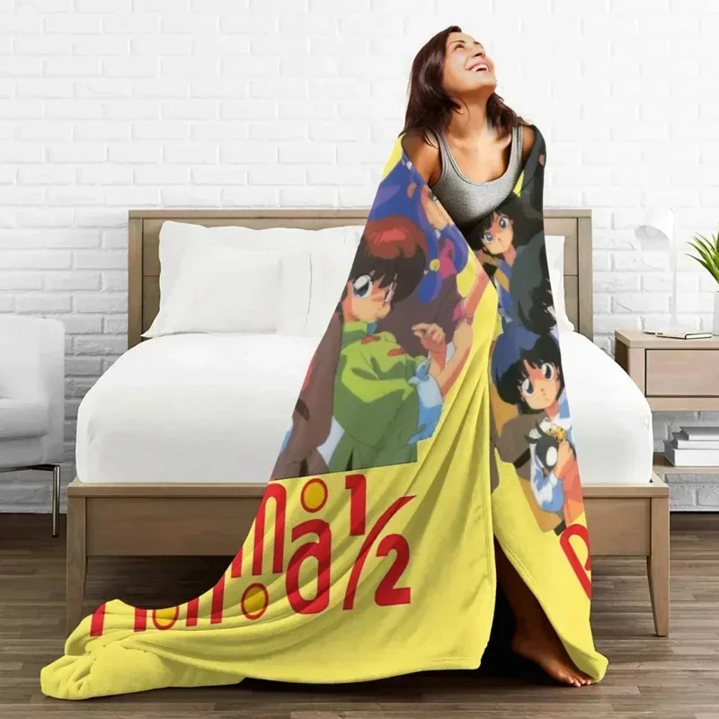 Ranma 1/2 Saotome Pig Girls  Blanket Soft Throw Blanket for Home Bedroom Bed Sofa Travel Office Solid Cover Blanket Kids 3D
