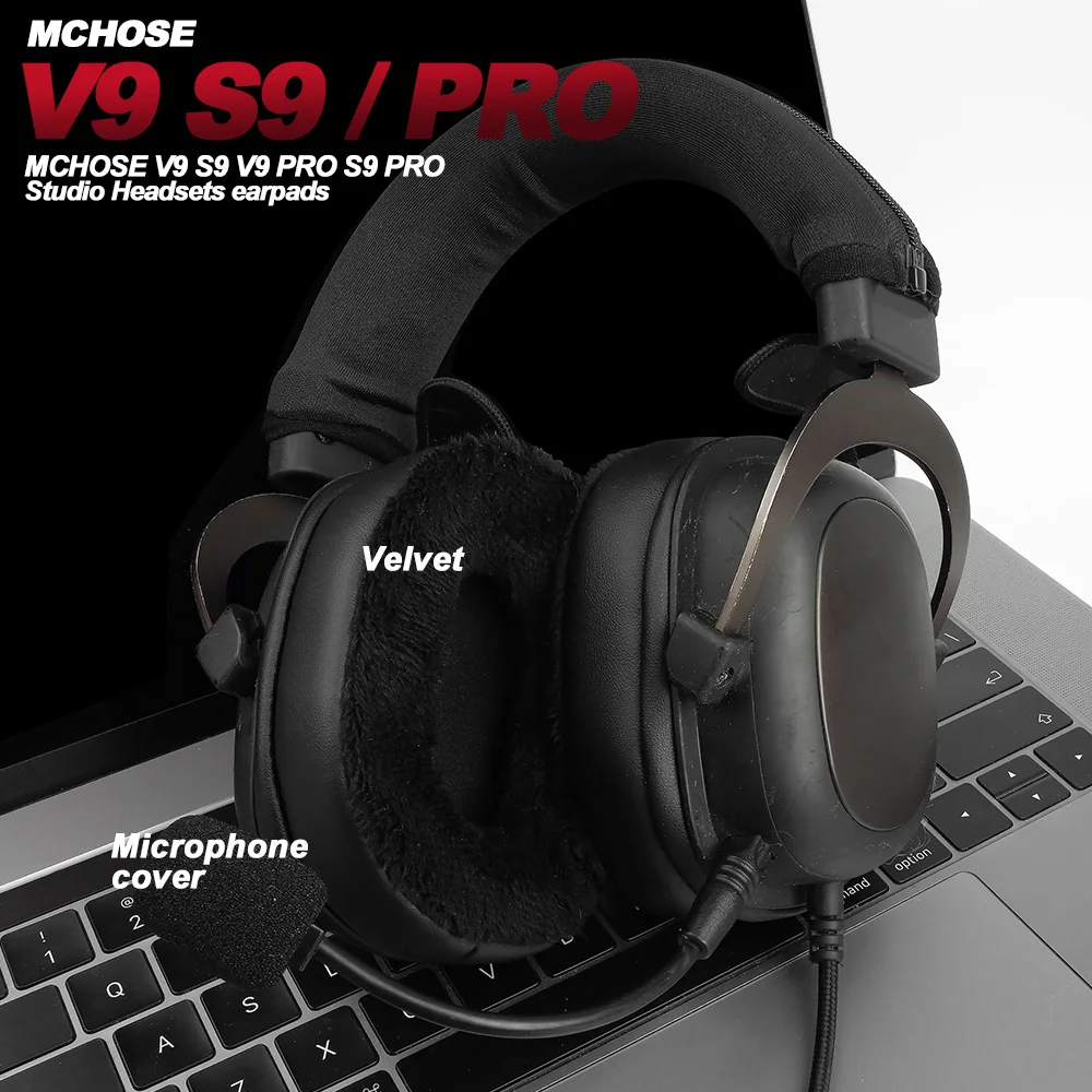 Replacement Foam Ear Pads for MCHOSE V9 S9 PRO,V9 PRO S9 PRO mchose x9 Headphones memory foam Earpads Protein Leather