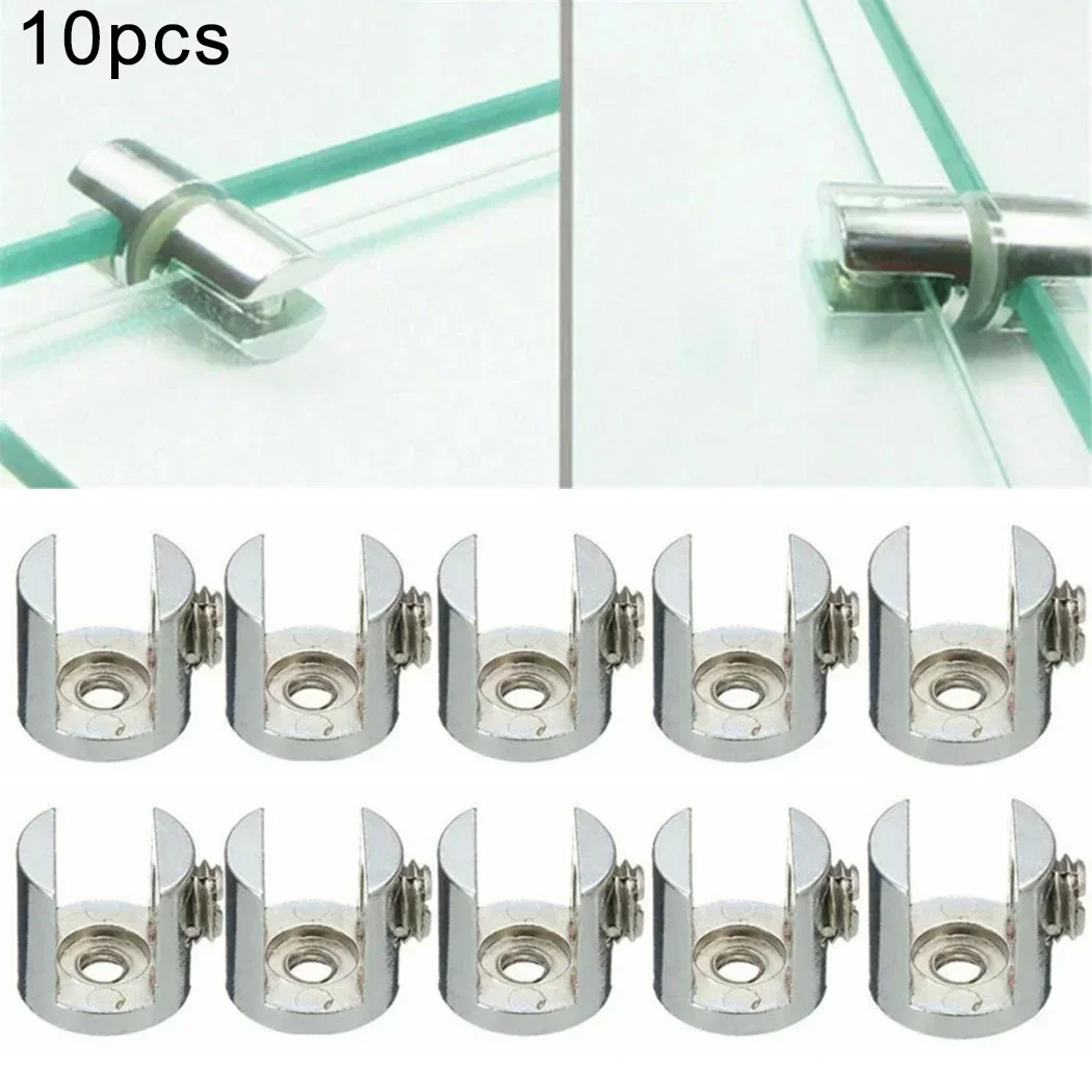 Glass Shelf Clamp Holder Glass Fasteners 10pcs Glass Clamp Bathroom Shelf Holder Support Clamps