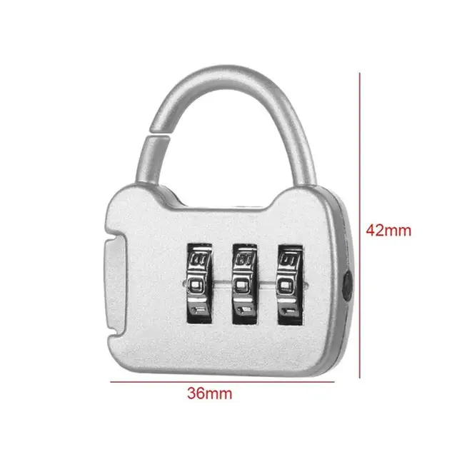 1pc Metal Luggage Combination Code Gym Travel Suitcase Padlock Security Tool 3 Digit Dial Password Lock 3