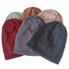 Geebro Women's Stripes Pattern Casual Hats Autumn Winter Soft Stretch Slouchy Cap Ladies Solid Color Skullies Beanies Gorros 1