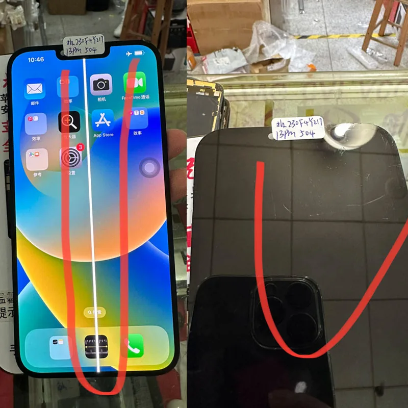 iPhone13promax 128GB SIMフリー デモ機　 画面割れ Apple社製】純正品iPhone 13 Pro Maxディスプレイパーツ交換修理