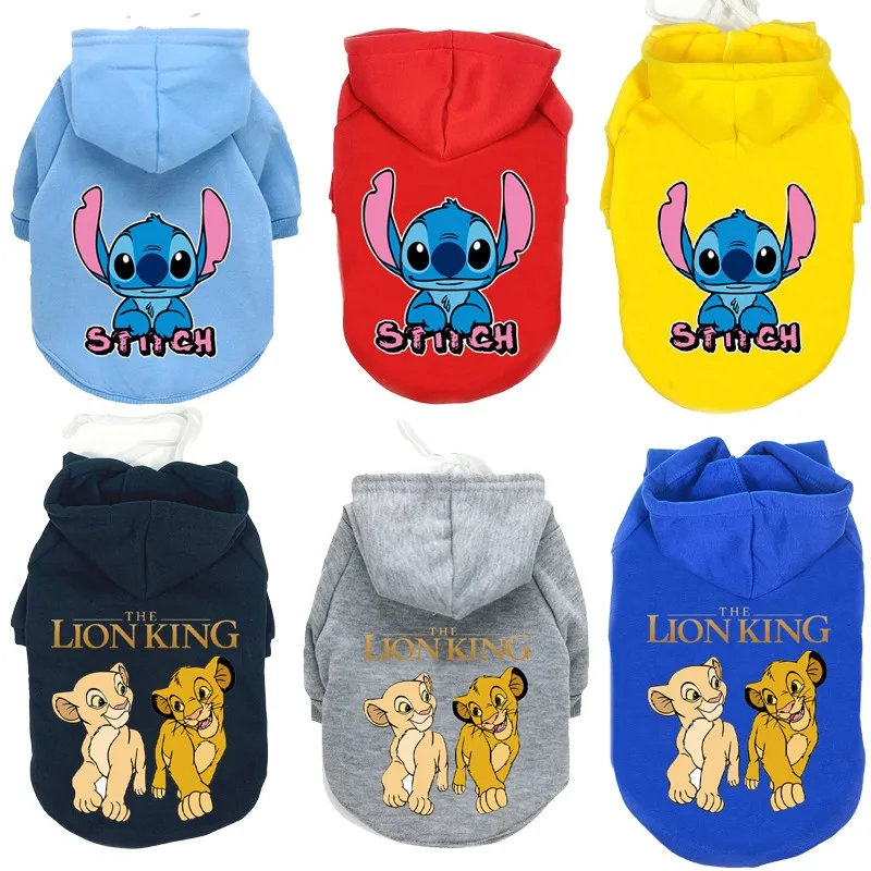 Pet Clothes Disney Pet Dog Drawstring Hoodie Puppy Lion King Anime Print Cat And Dog Same Sweater Chihuahua Small And Medium Dogs