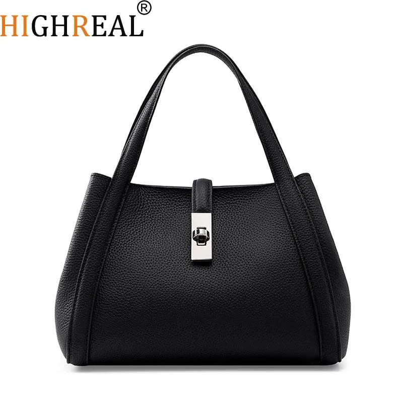 

New Tote Bag Female Designer Large Capacity Cowhide Handbag Shoulder Bag Commuter Bag Genuine Leather