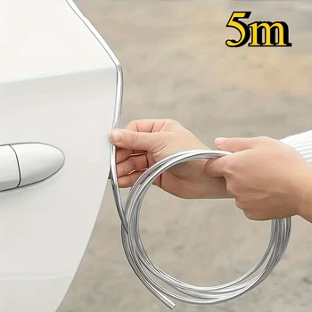 5m Universal U-Shape Chrome Plated Car Moulding Trim – DIY Strip for Sedan, Pickup, Air Vent, Door Edge Decoration 1