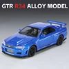 1:32 Nissan GTR R34 GT-R R35 Fast & Furious Alloy Car Model Sound and Light Pull Back Children's Toy Collectibles Birthday gift 3