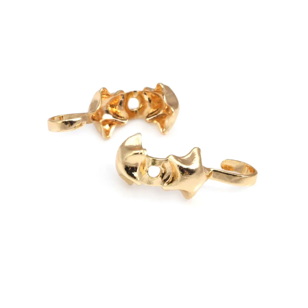 18K Gold Color Brass Wire and Thread Cover Clasps