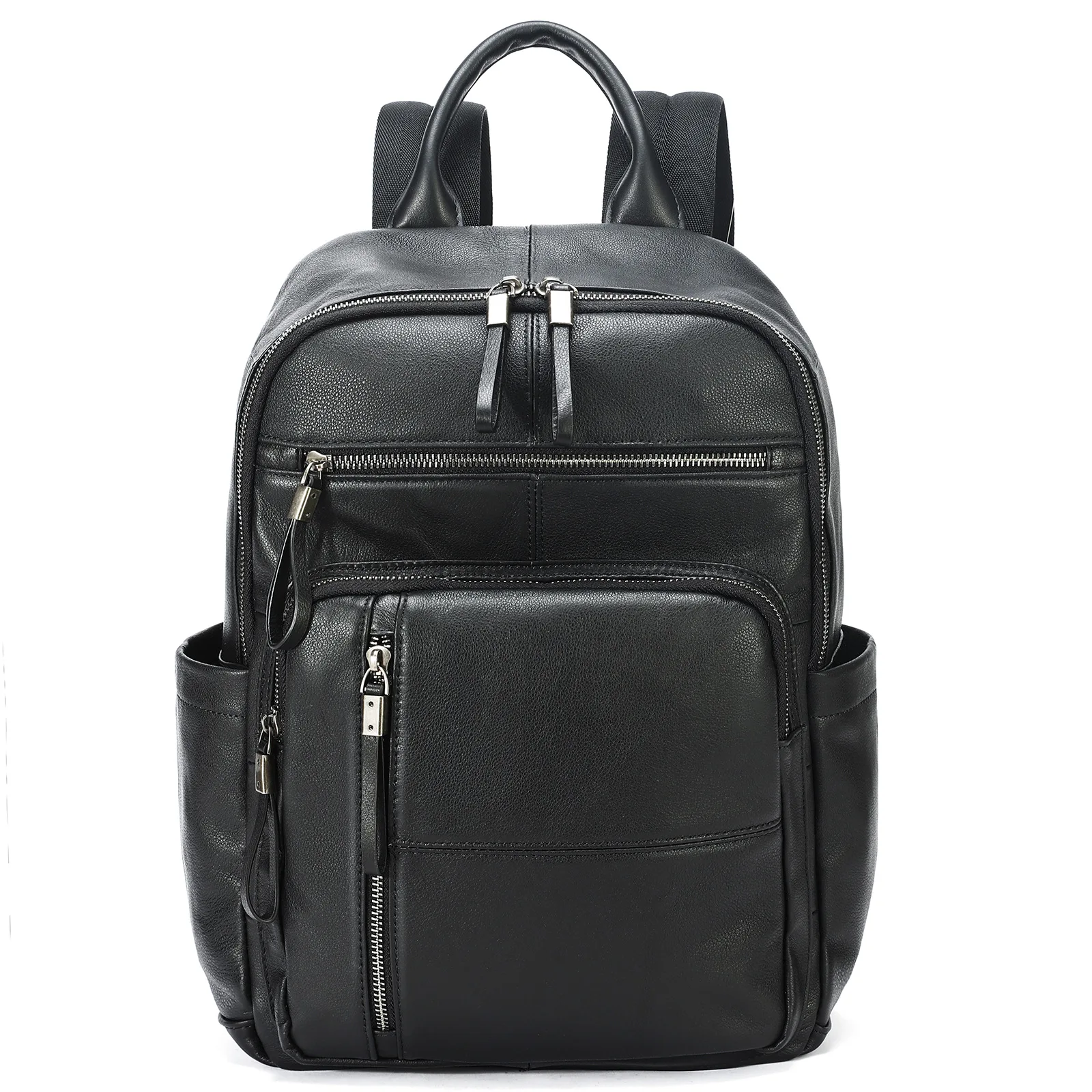 Vintage Men's Leather Backpack with Large Capacity for 15-inch Laptop