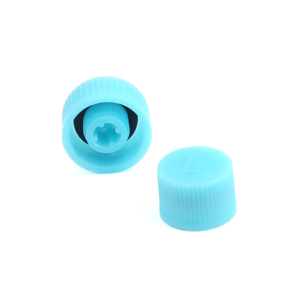 2PCS Car AC Valve Caps – Blue High & Low Pressure Dust Covers For Air Conditioning System