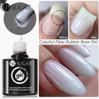 UR SUGAR 7ml Milky Jelly Fiber Rubber Base Gel Transparent Semi Permanent Nail Art Manicure Soak Off LED UV Gel Nail Varnishes