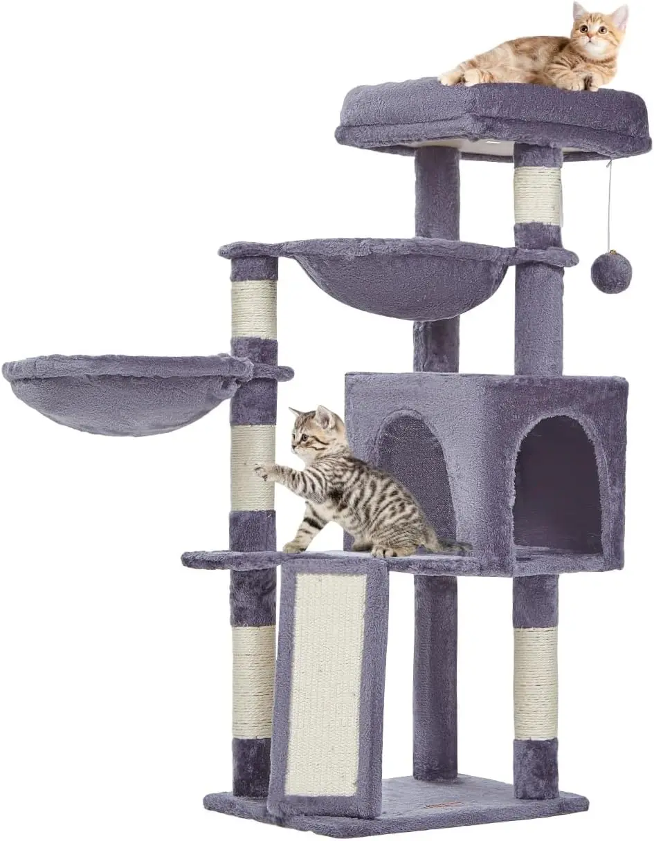 

Cat Tree, 37.4-Inch Cat Tower for Indoor Cats,Suitable for Kittens,Plush Cat Condo with 5 Scratching Posts, Plush Perch