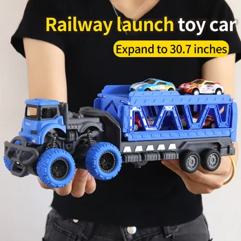 Ejection track vehicle, container truck, toy track folding truck, storage vehicle. Christmas, Thanksgiving, Halloween. Children'