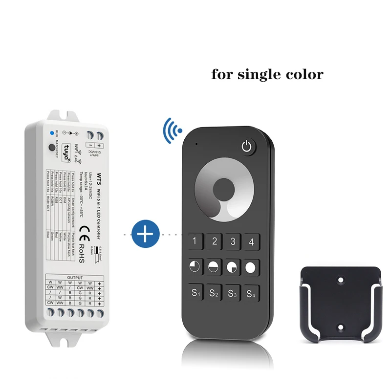 Smart WiFi LED Controller with Touch Remote & Dimmer for Multicolor LED Strips