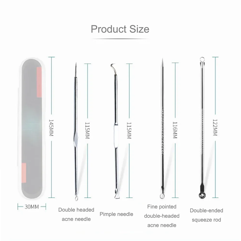 Blackhead Acne Remover Set 4-Piece Acne Needle Double-Head Needle Pore Cleaner Tool