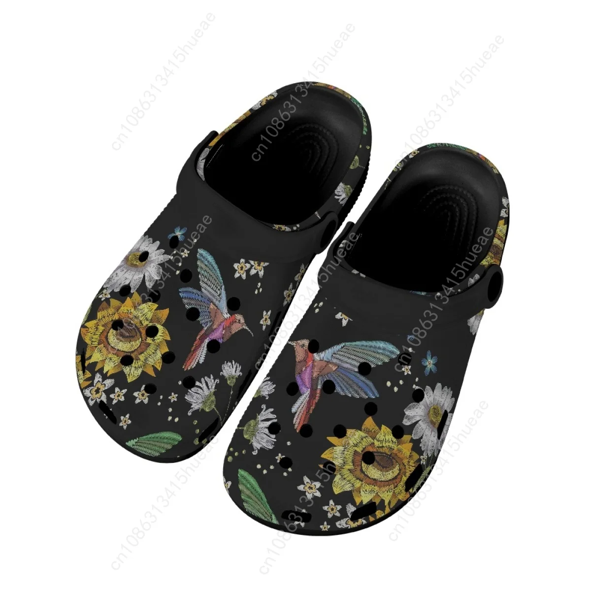 Hummingbird Floral Style Summer Outdoor Sandals Breathable Lightweight Girls Garden Shoes Water Bathroom Slippers for Girls 2023