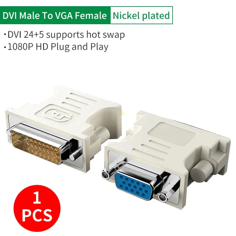 DVI to VGA Converter DVI-I Male 24+5 pin to VGA Female Adapter 1080P Video Graphics Card Converter For HDTV PC Projector