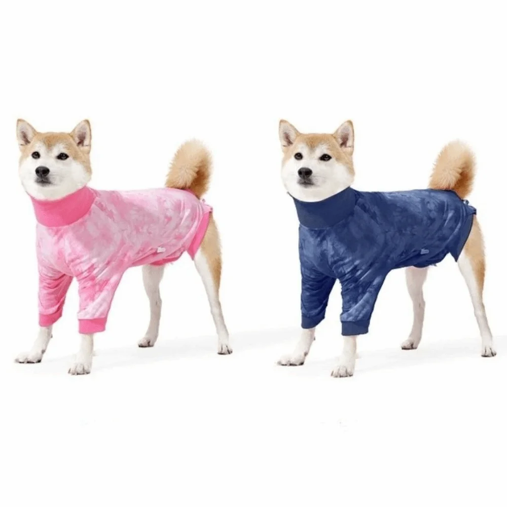 반려동물 베이스 셔츠 탄력있는 강아지 회복복 타이다이 편안한 강아지 불안 완화 조끼 따뜻한 반려동물 수술 후 관리복