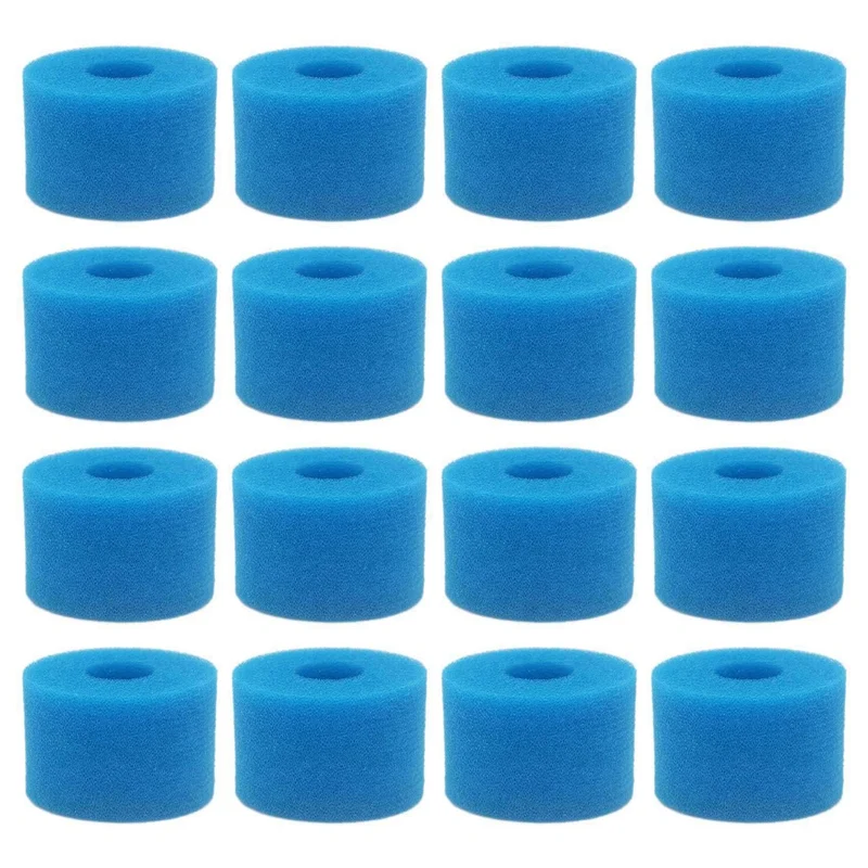 

64Pc For Intex Pure Spa Reusable Washable Foam Hot Tub Filter Cartridge S1 Type