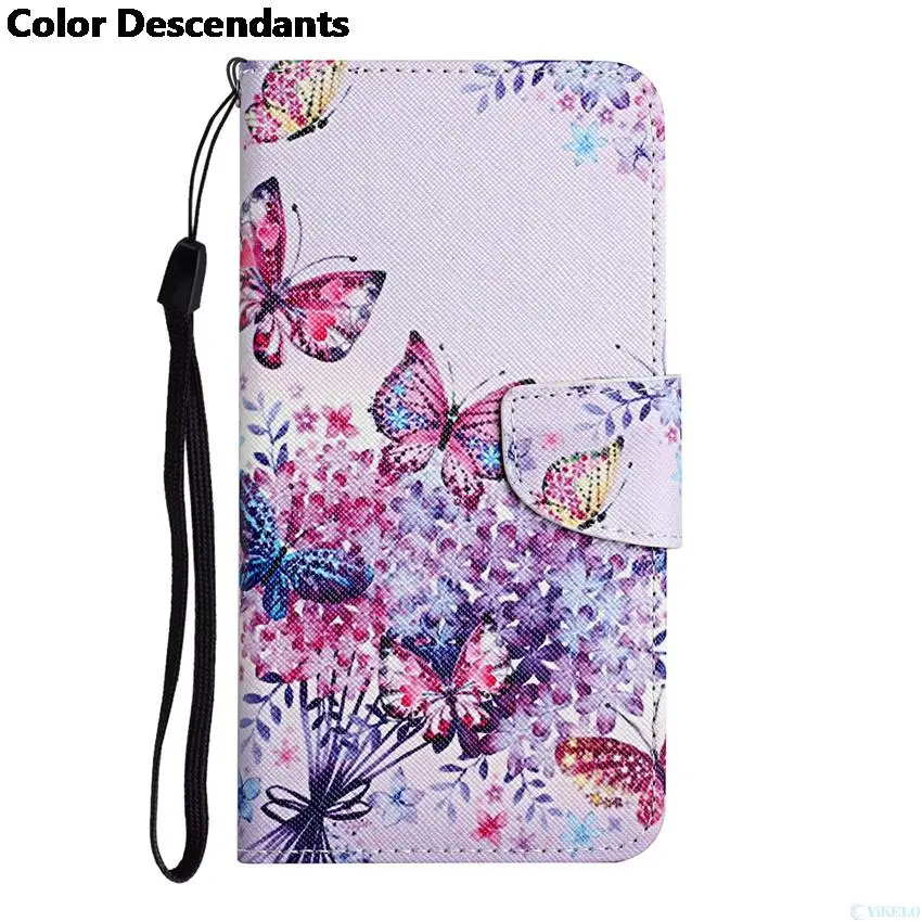 Elegant Flip Wallet Leather Case with Butterfly, Flower, Cat, and Flamingo Design
