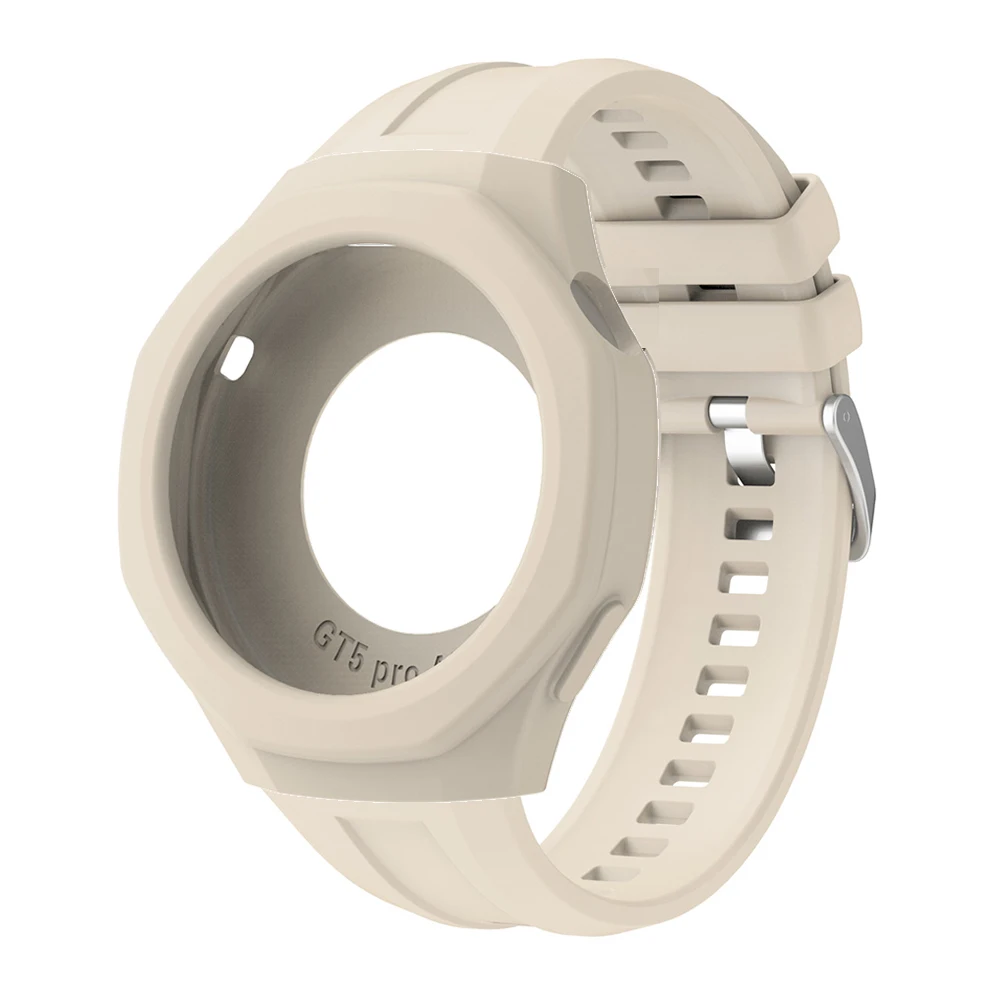 Silicone Strap and Case for 46mm Watch - Adjustable Single Color Wristband