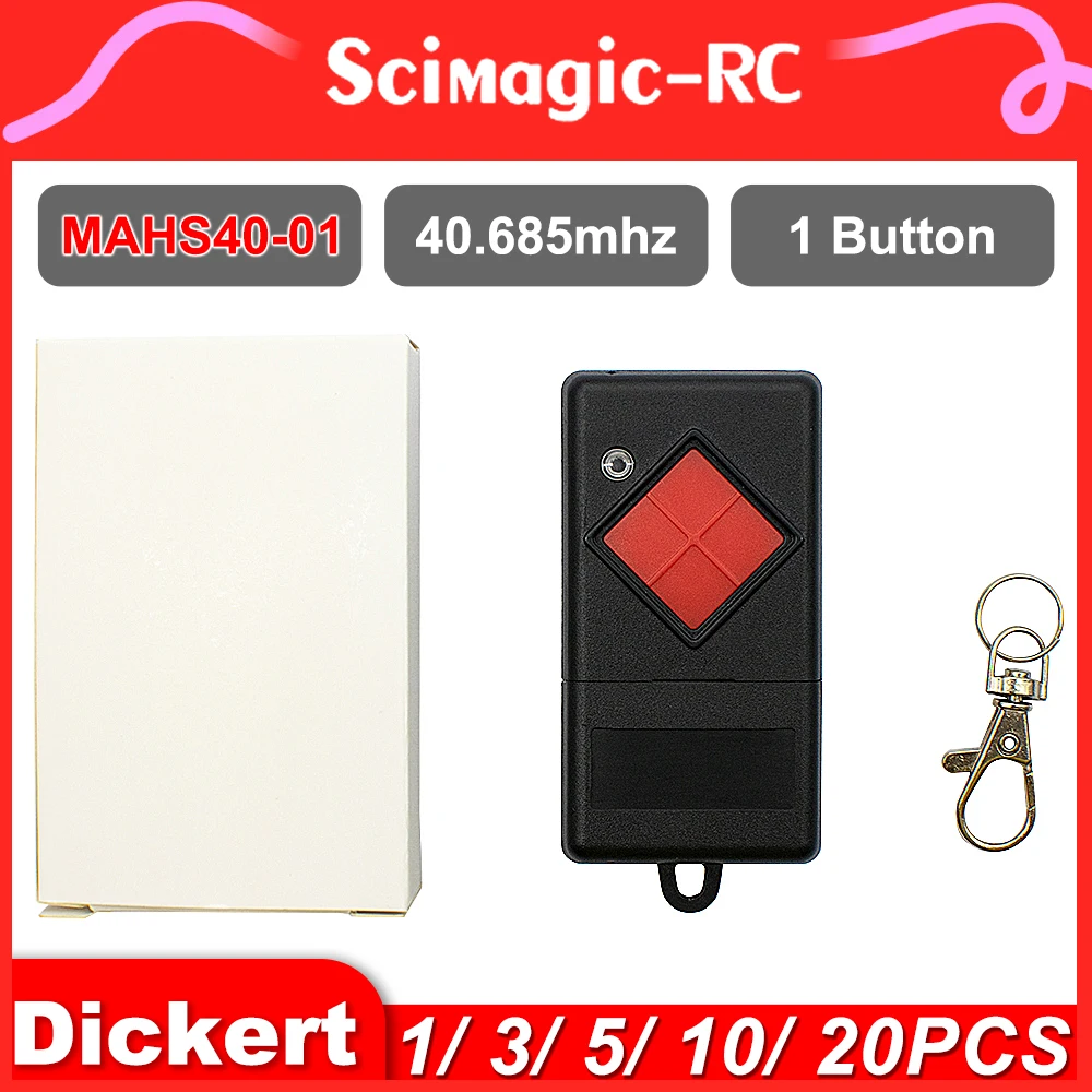 

1-20PCS For Compatible DICKERT 40mhz Red Button Garage Gate Door Remote Control.MAHS40-01 1 Button Hand-held Transmitter