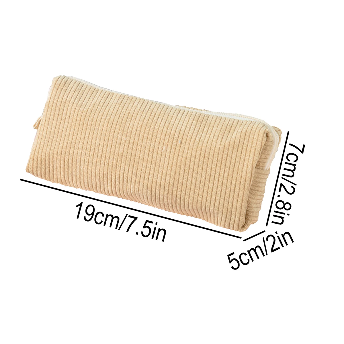 코듀로이 레트로 필통, 학생용 대용량 미적 펜 파우치 정리함, 심플한 패브릭 학교 필통 지퍼