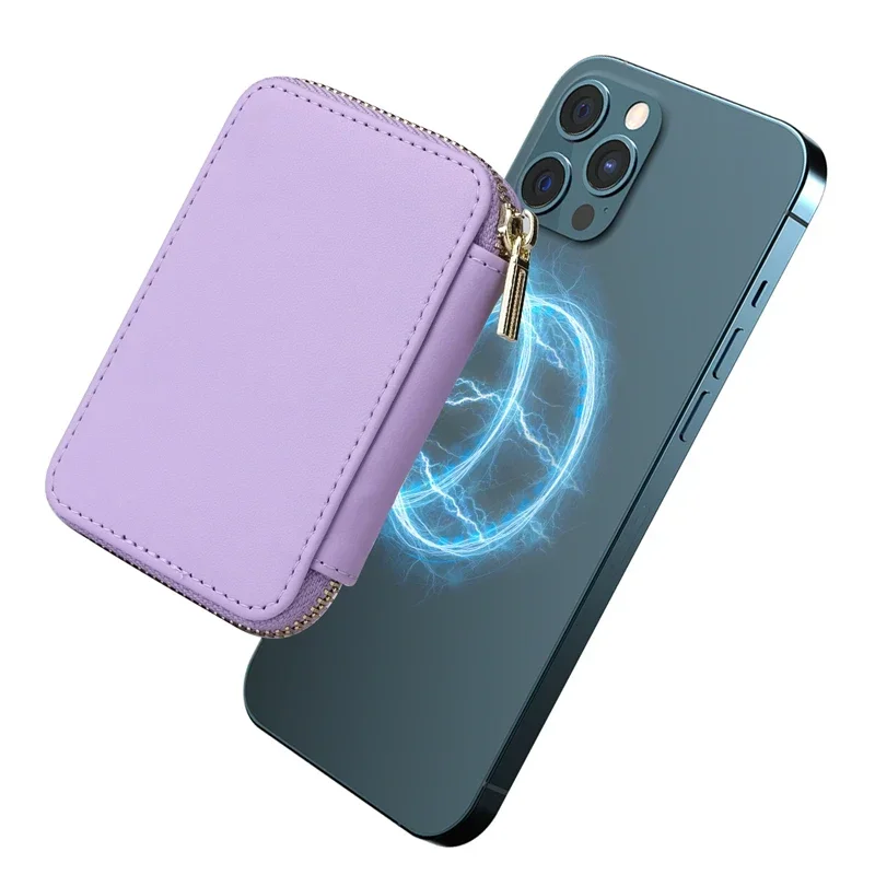 Magnetic Zipper Wallet Card Holder with Stand Cover