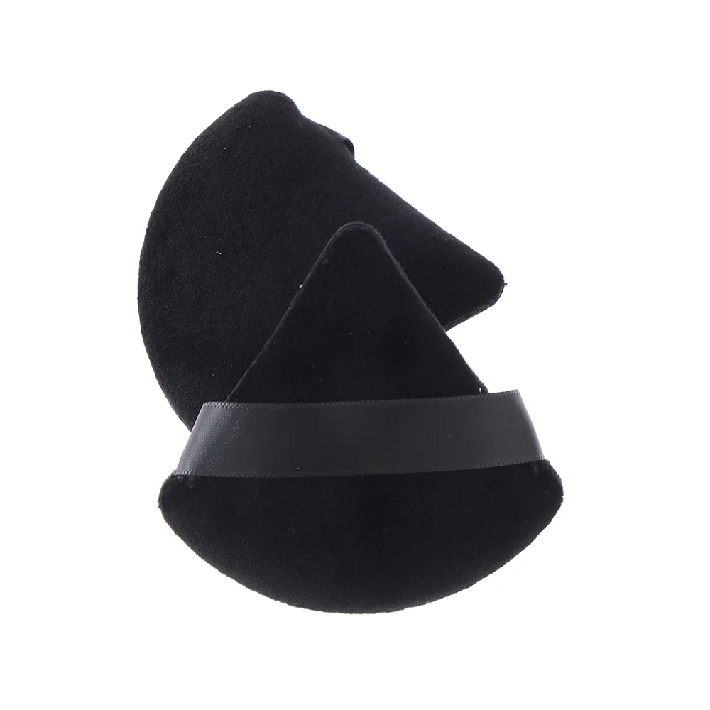 5Pcs New Triangle Velvet Powder Puff Pizza Flours Mini Face Makeup Sponge Cosmetics Washable Lightweight Soft Cotton Makeup Puff